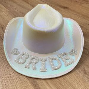 Bachelorette Party Bride Cowgirl Hat (fluorescent and pearl style hat)